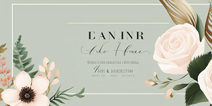 Invitación de boda con flores y tipografía romántica.