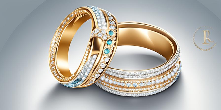 Dos anillos de boda con topacios brillantes