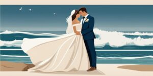 Novios se casan en una ceremonia romántica junto al mar