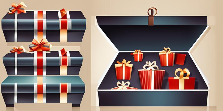 Caja de regalo abierta con múltiples regalos