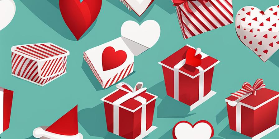 Una caja de regalo con películas y corazones