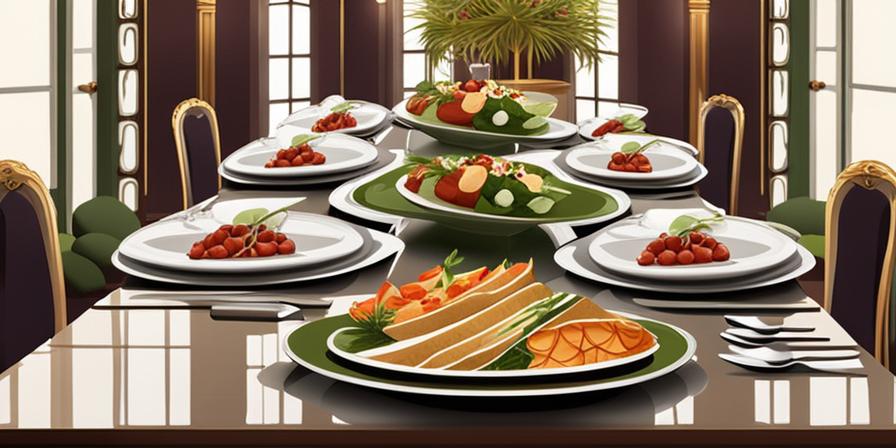 Mesa de banquete con platos exquisitos