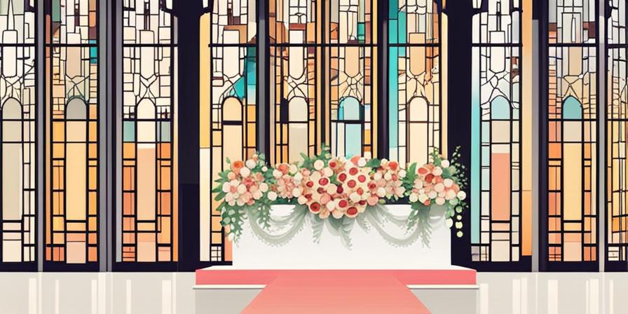 Ramo de flores coloridas en un altar de boda