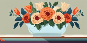 Arreglo floral vibrante en mesa de boda