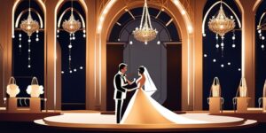 Recepción de boda con luces y música en vivo