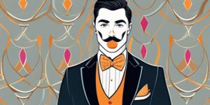 Hombre elegante con nariz de payaso y corbata extravagante divirtiendo a todos en una boda