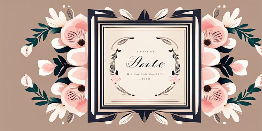 Invitación boda elegante con detalles florales