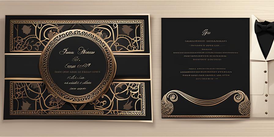 Invitación de boda elegante con listón mágico brillante
