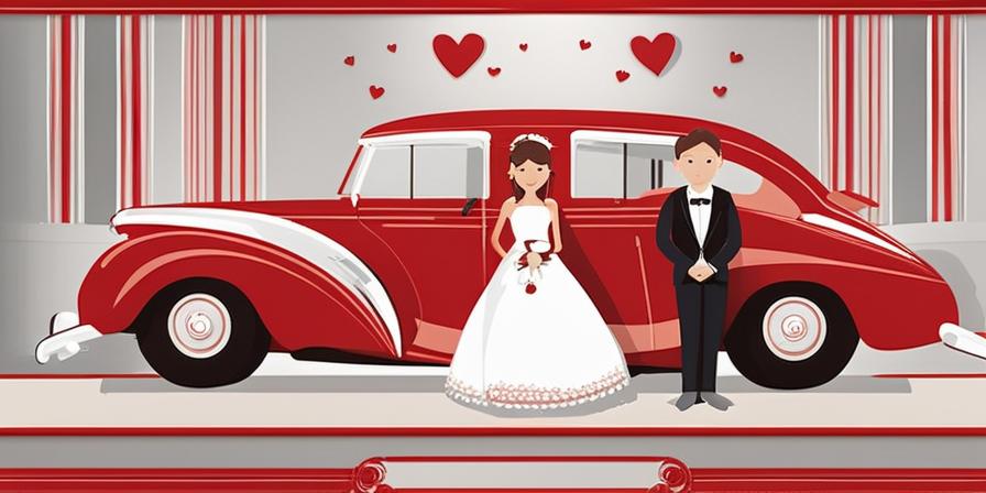 Invitación de boda con lazo rojo, sin caricaturas de niños