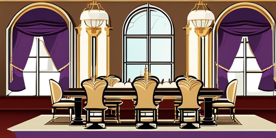 Mesa banquete elegante con decoración sofisticada