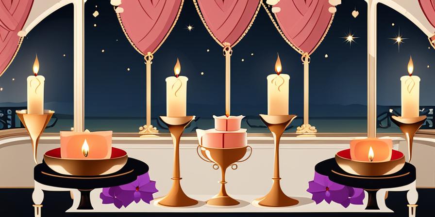 Mesa de boda con velas en un ambiente romántico