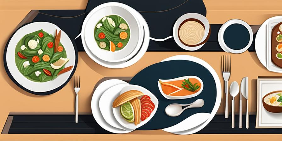 Platos de comida gourmet a precios asequibles en una mesa bien servida