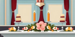 Mesa elegante con flores y velas