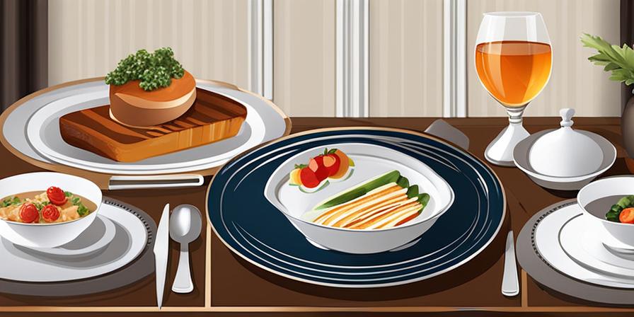 Mesa elegante con exquisitos platos gourmet