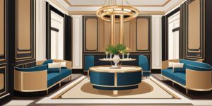 Mesa elegante en lujoso hotel