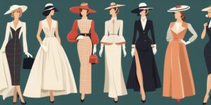 Mujeres en trajes vintage elegantemente vestidas