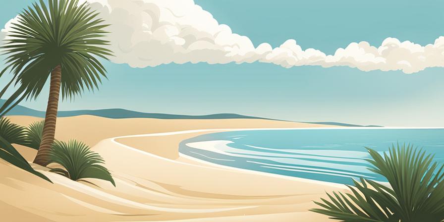 Playa de arena blanca, aguas cristalinas y una palmera solitaria