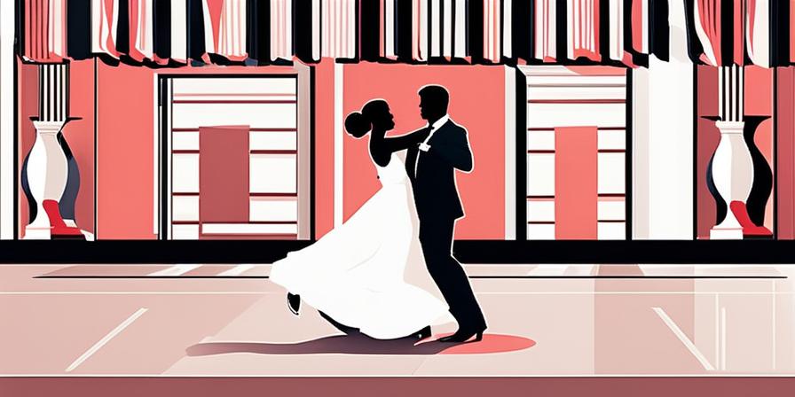 Recién casados bailando felizmente