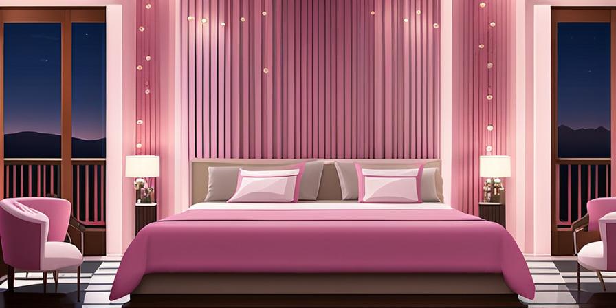 Pareja abrazada en habitación de hotel romántica con velas y pétalos de rosa