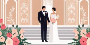 Pastel de boda de múltiples pisos con flores elegantes y detalles lujosos