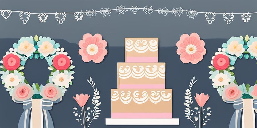 Pastel de bodas con flores y detalles personalizados