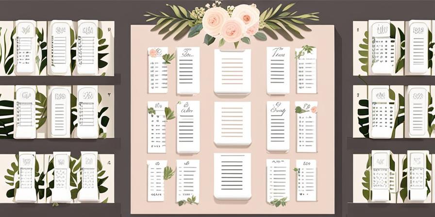 Seating chart de boda con flores