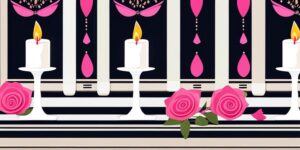 Suite de lujo con velas y pétalos de rosa