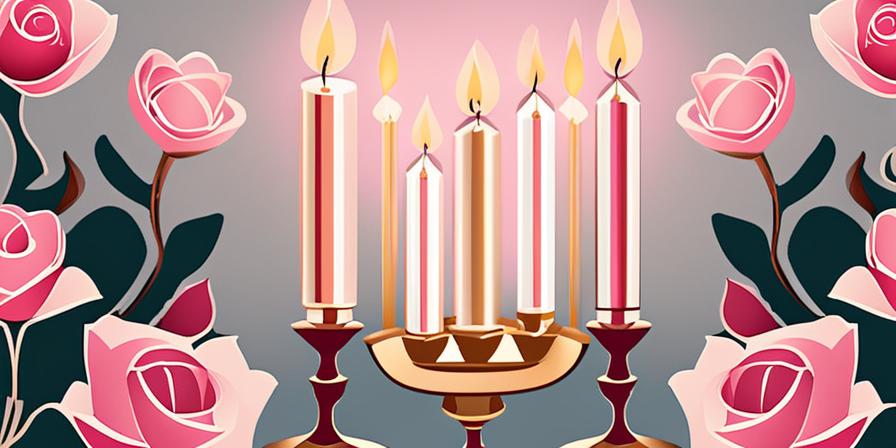 Lujosa suite nupcial con velas y pétalos de rosa