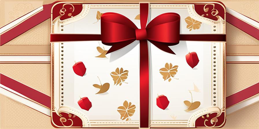 Caja de regalo envuelta elegantemente con tarjeta de agradecimiento