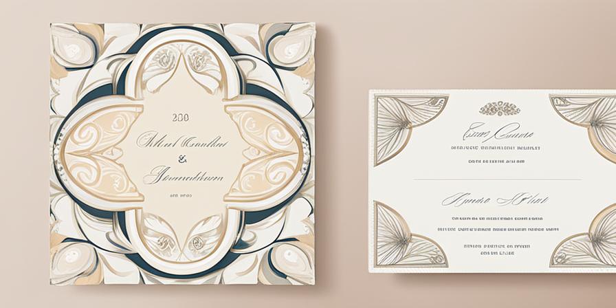 Tarjeta de invitación de boda elegante con diseño temático