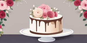 Tarta de bodas elegante con flores