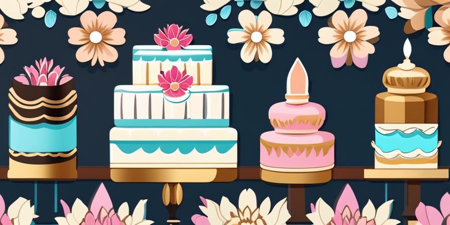 Elegante torre de pasteles de crema con flores decorativas
