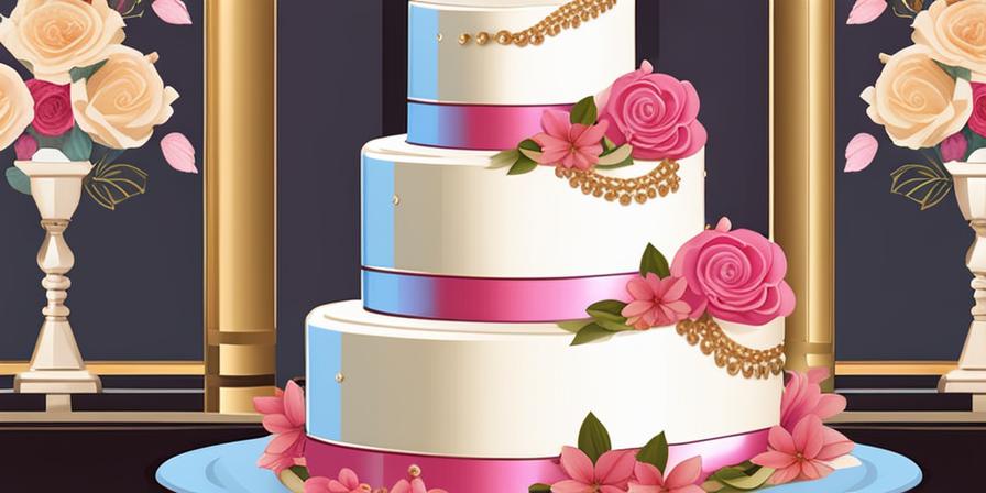 Torta de bodas decorada con flores y detalles elegantes