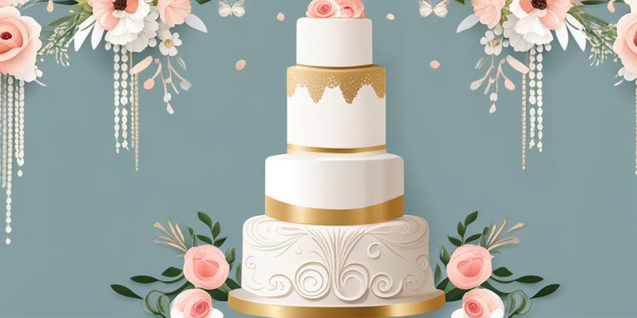 Torta de bodas elegante con flores